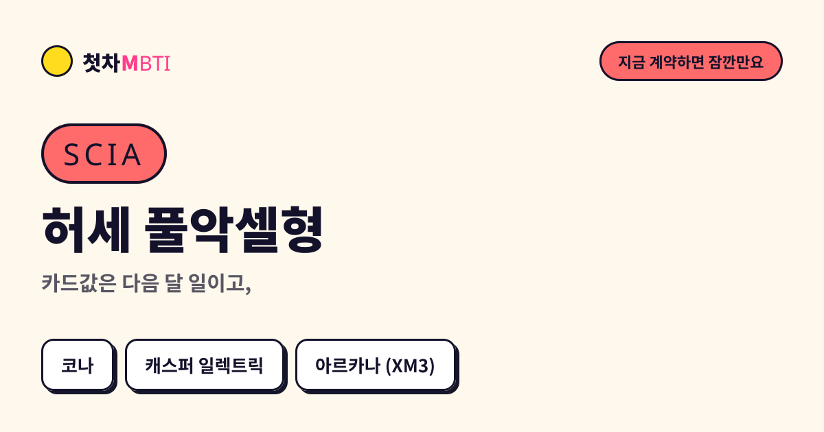 허세 풀악셀형 결과 카드 미리보기